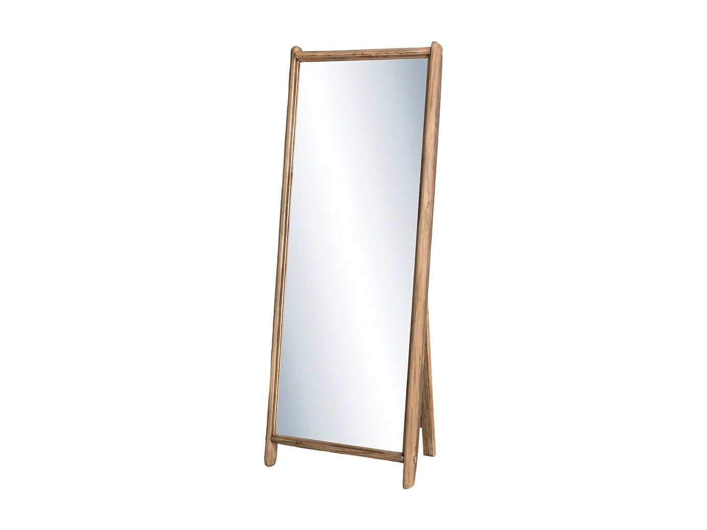 SANDY - Miroir sur pieds marron bois Pin recyclé