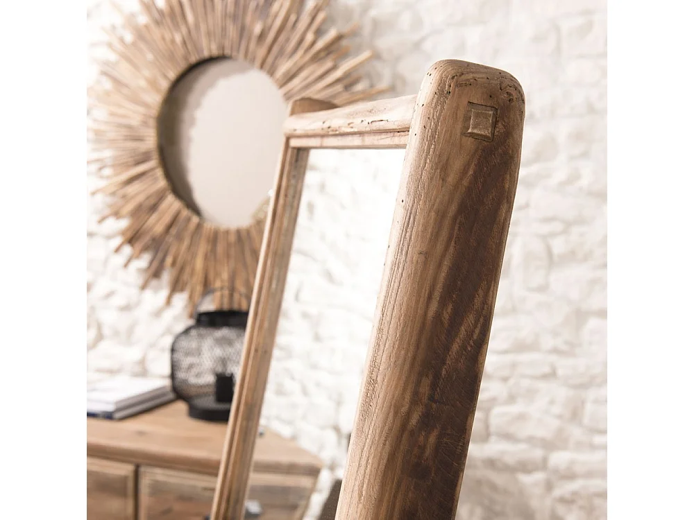 SANDY - Miroir sur pieds marron bois Pin recyclé