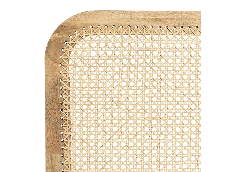 ISA - Paravent marron bois de manguier et cannage couleur naturelle