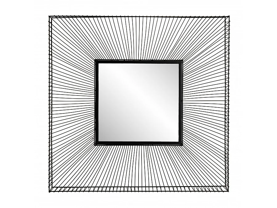 THEODORE - Miroir carré 90x90cm métal noir
