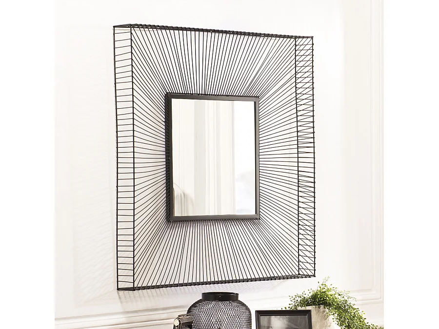 THEODORE - Miroir carré 90x90cm métal noir