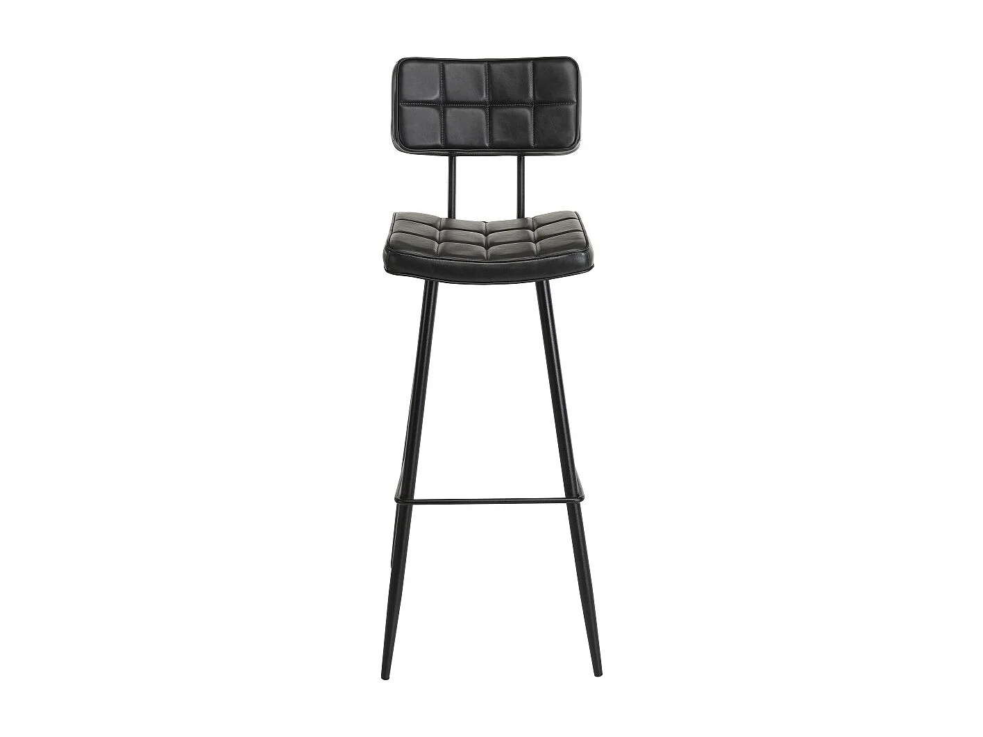 TOM - Lot de 2 tabourets de bar James noir hauteur d'assise 80cm