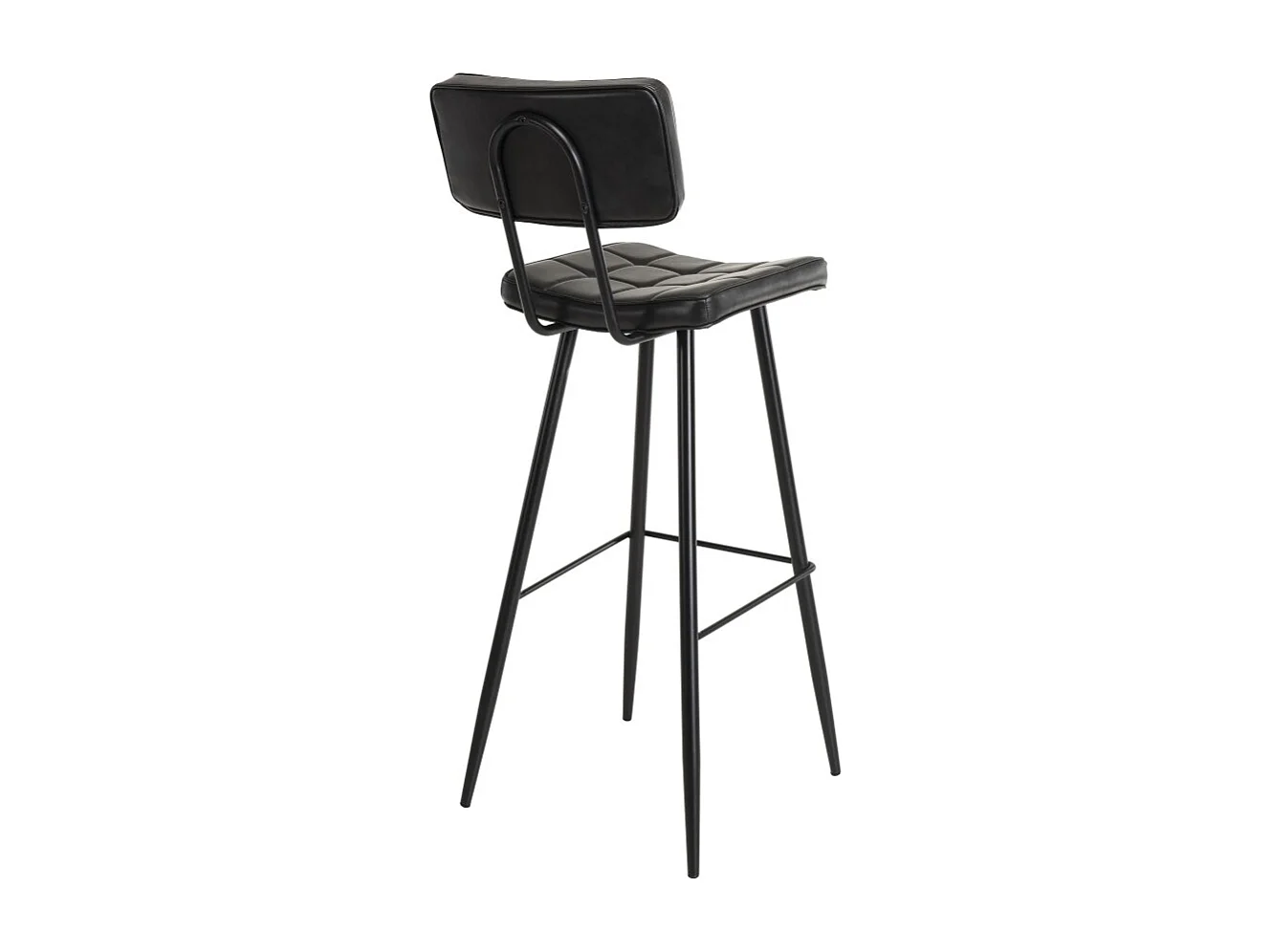 TOM - Lot de 2 tabourets de bar James noir hauteur d'assise 80cm