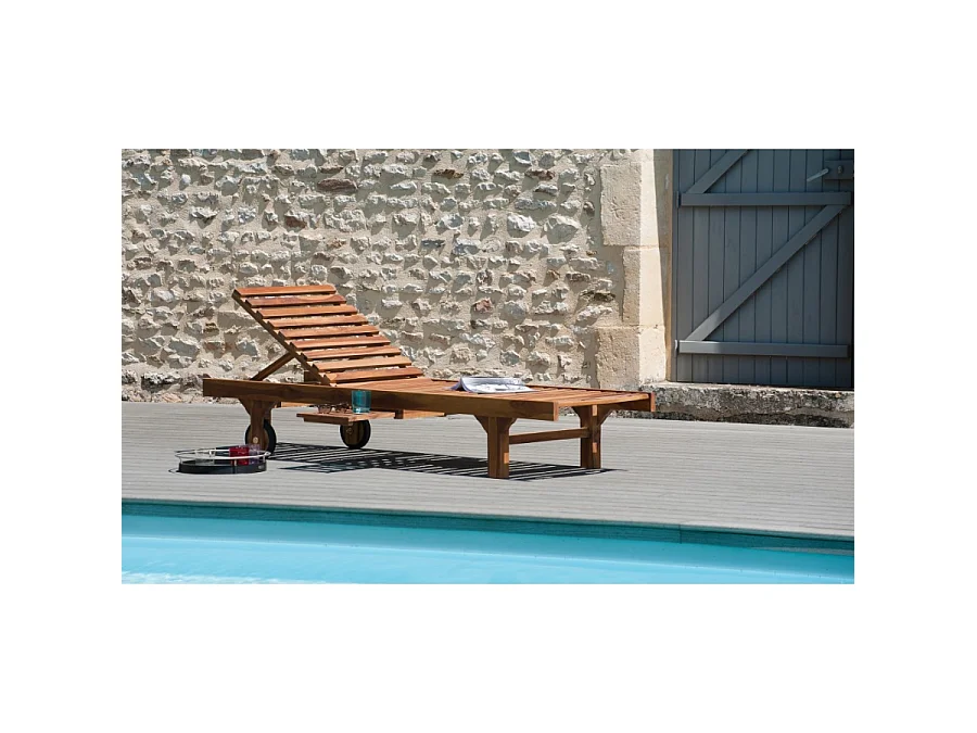 MAEVA - Bain de soleil en bois Teck huilé