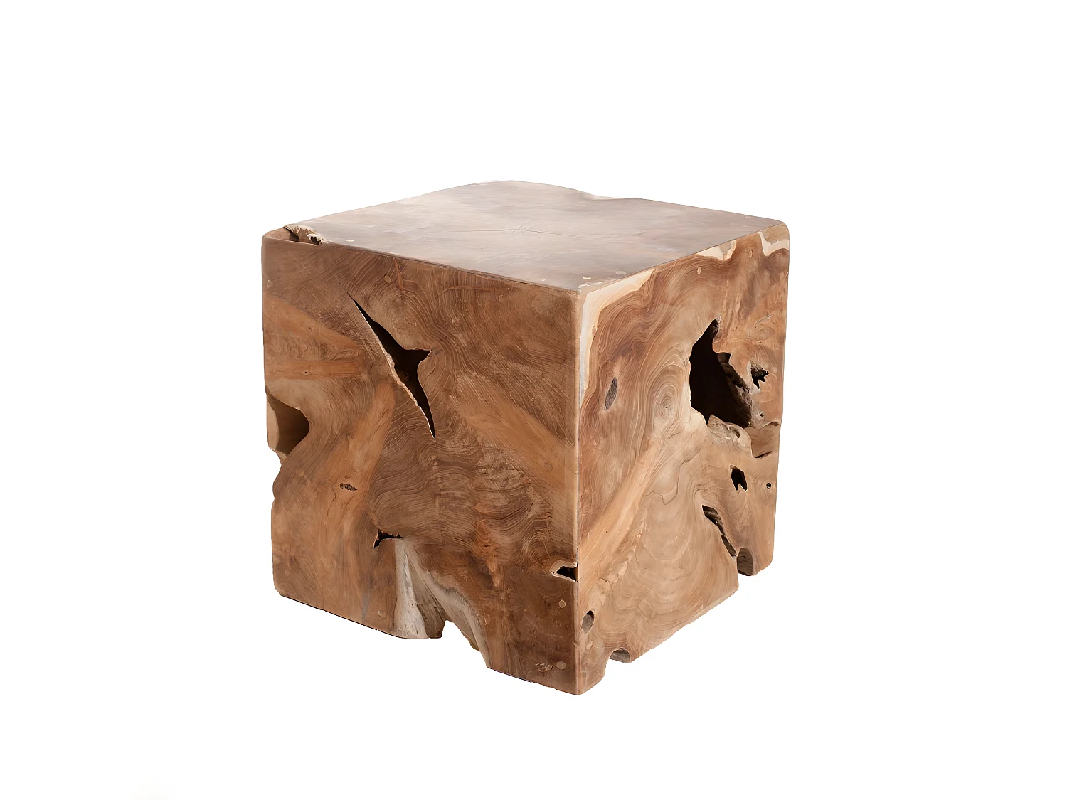 ERIS - Cube bois nature en teck