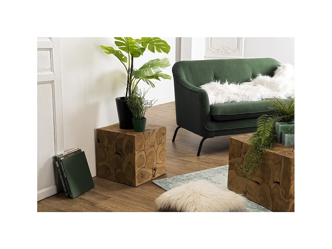 SAM - Cube 40x40cm bois Teck nature