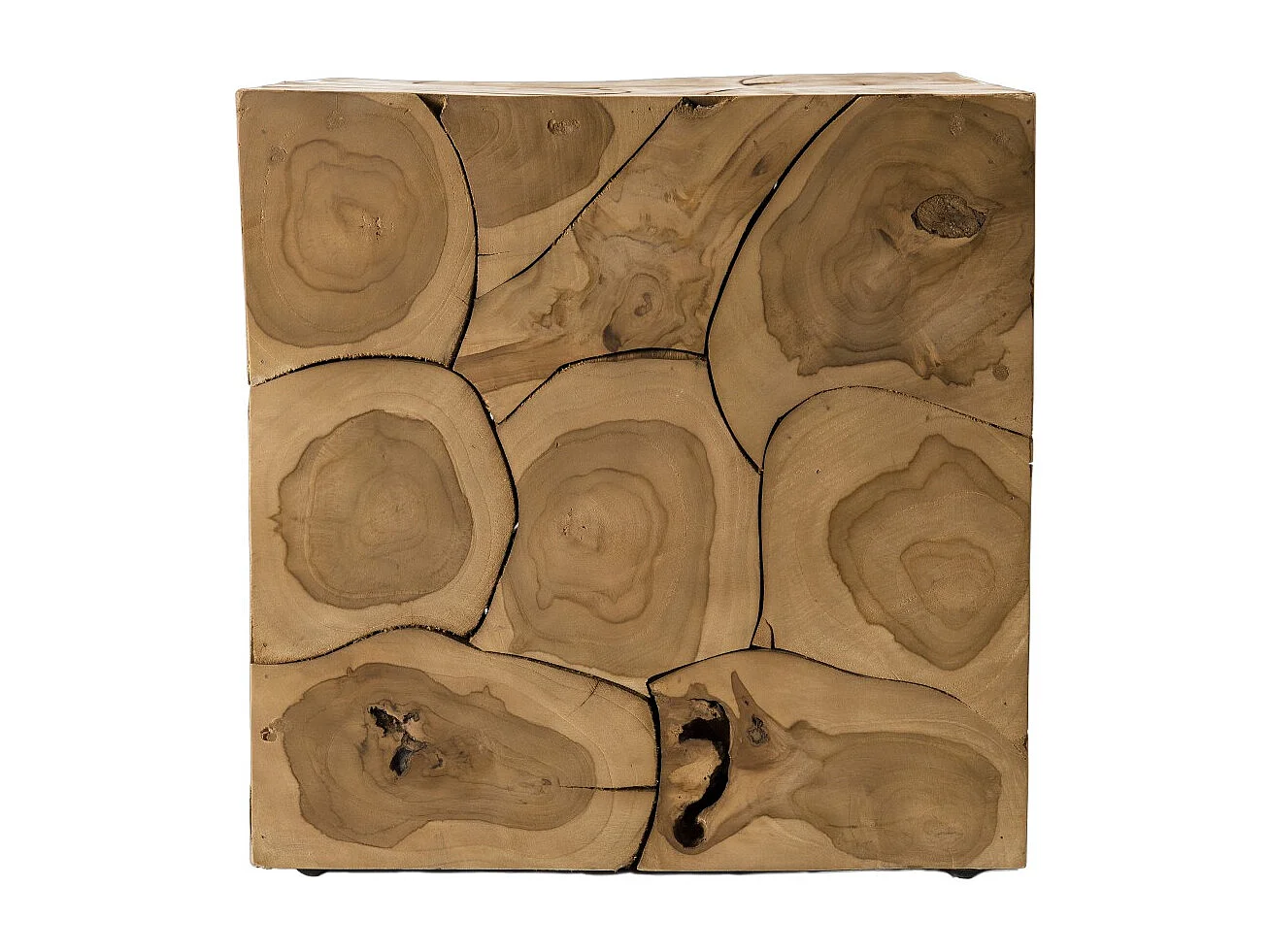 SAM - Cube 40x40cm bois Teck nature