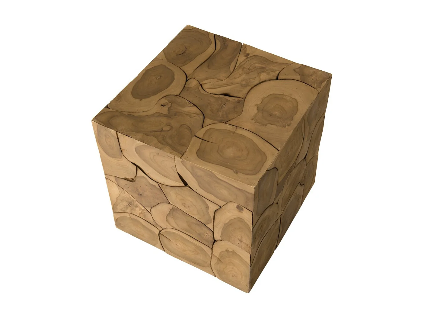 SAM - Cube 40x40cm bois Teck nature