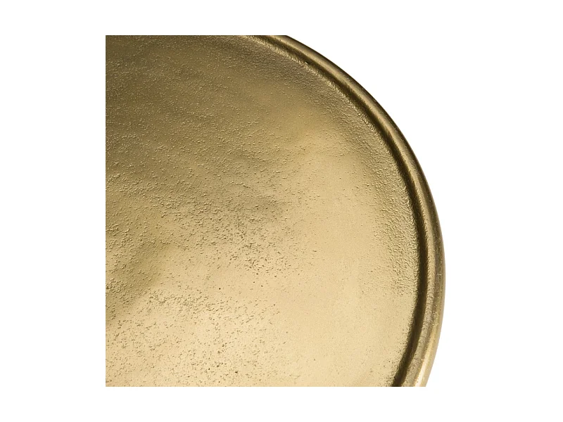JOHAN - Table d'appoint ronde 43x43cm aluminium doré piètement graphique