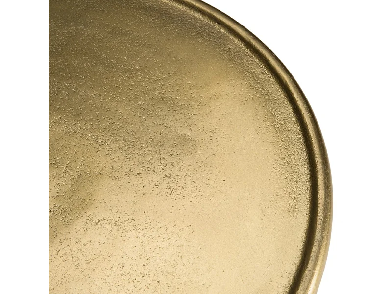 JOHAN - Table d'appoint ronde 43x43cm aluminium doré piètement graphique