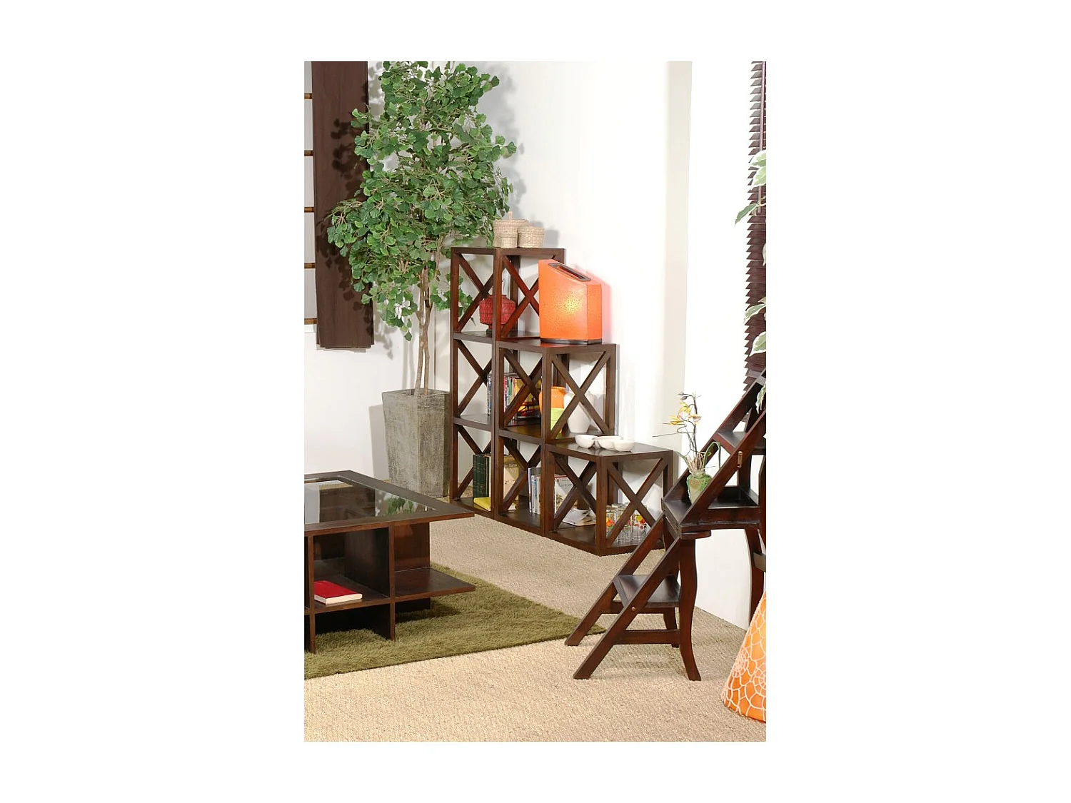 LAUREN - Étagère marron 1 case 40 cm croisillon