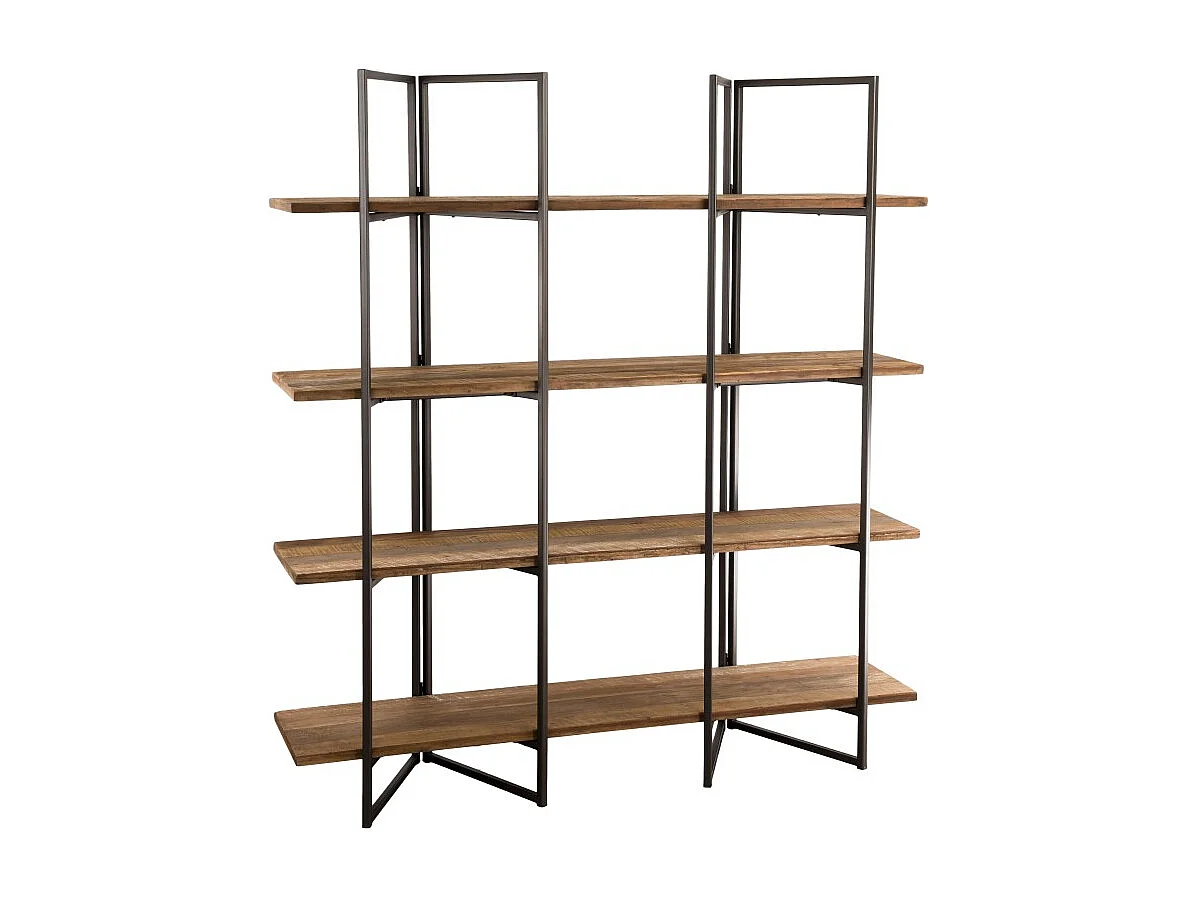 SIXTINE - Étagère marron 4 niveaux en bois de Teck recyclé