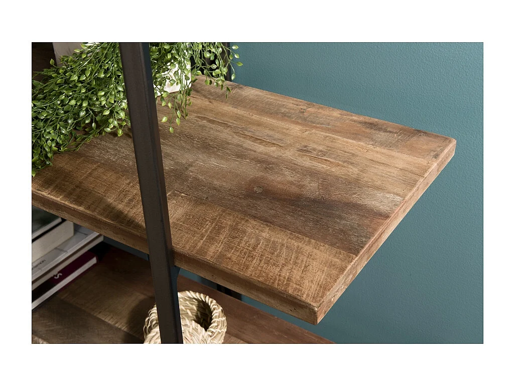 SIXTINE - Étagère marron 4 niveaux en bois de Teck recyclé