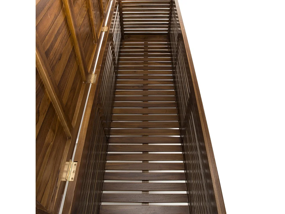 MAEVA - Coffre de jardin piscine en bois teck huilé 200x55cm