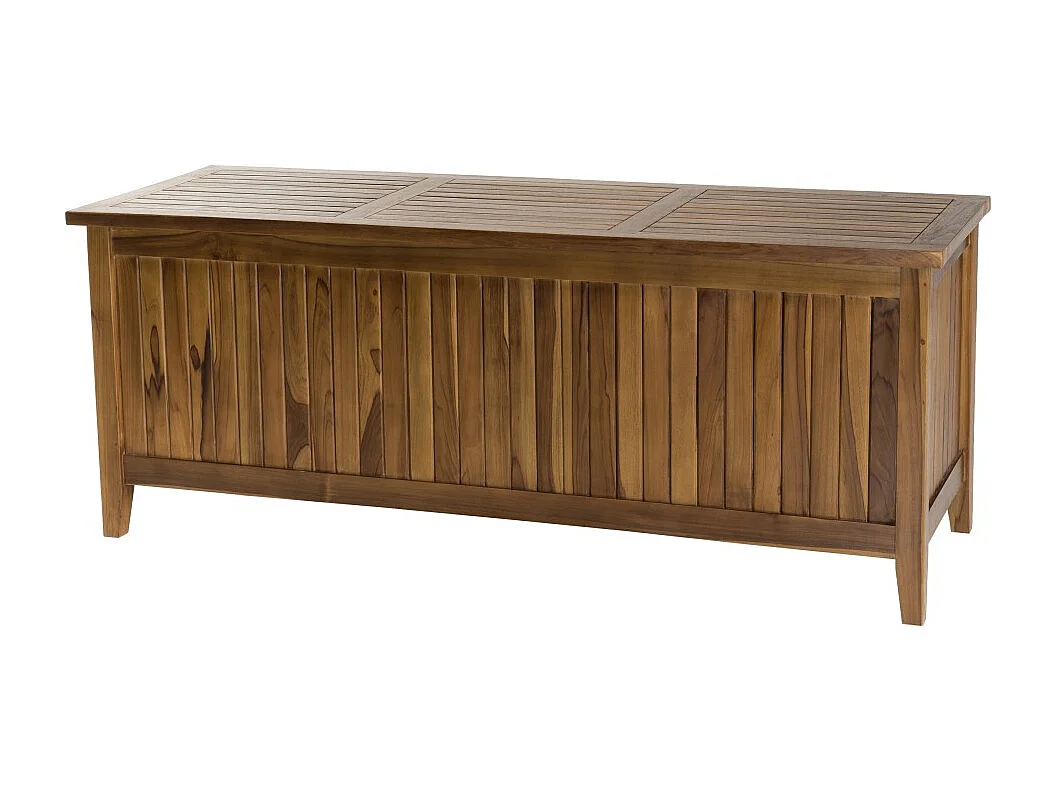 MAEVA - Coffre de jardin piscine en bois teck huilé 165x55cm