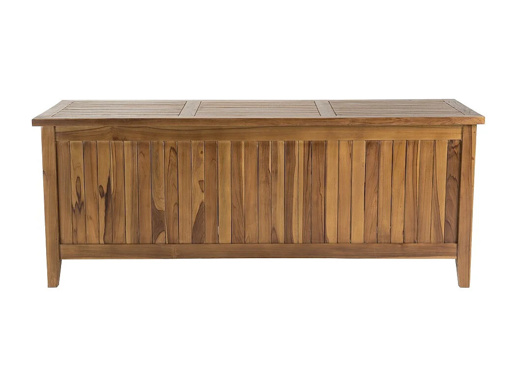 MAEVA - Coffre de jardin piscine en bois teck huilé 165x55cm