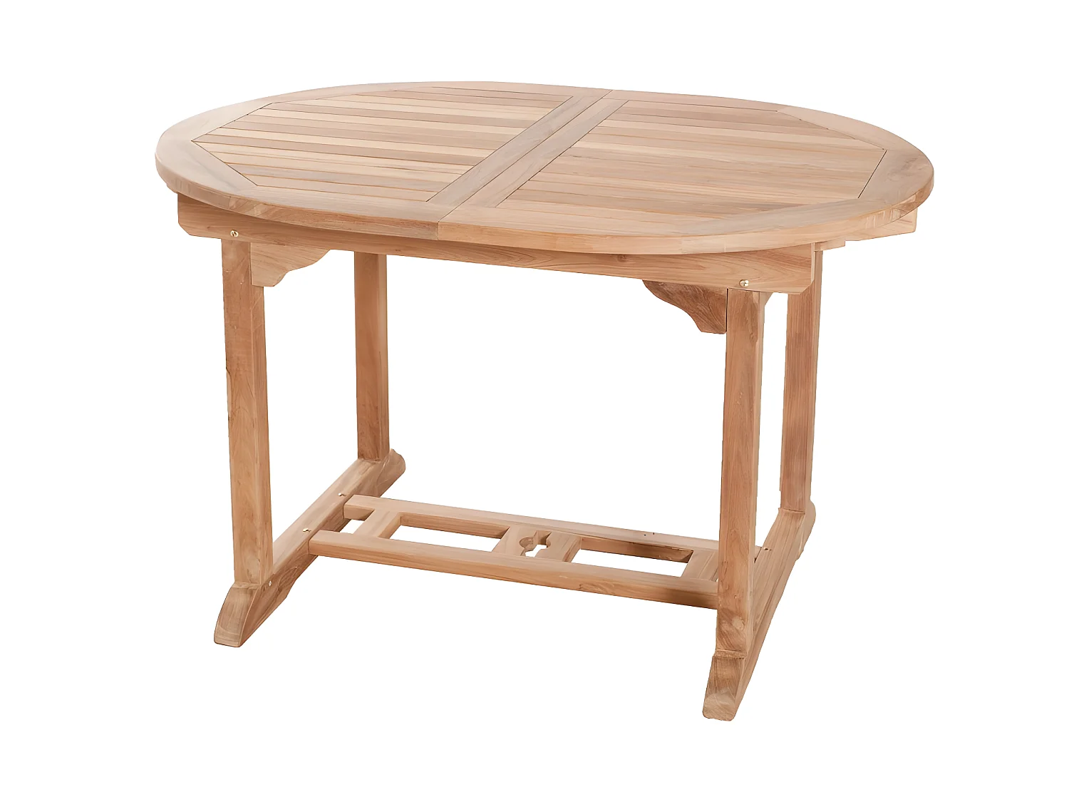 FUN - Table de jardin 4/6 personnes - ovale ext. 120/180 en bois Teck