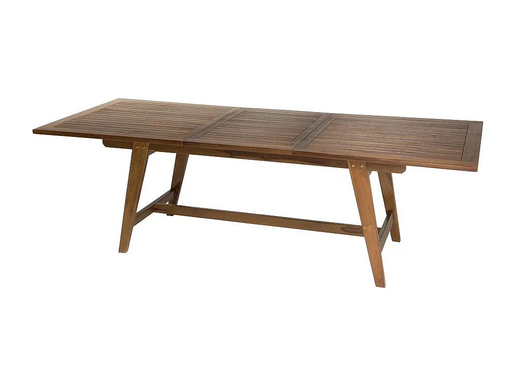 MAEVA - Table de jardin rect. scandi ext. 180/240cm bois teck huilé