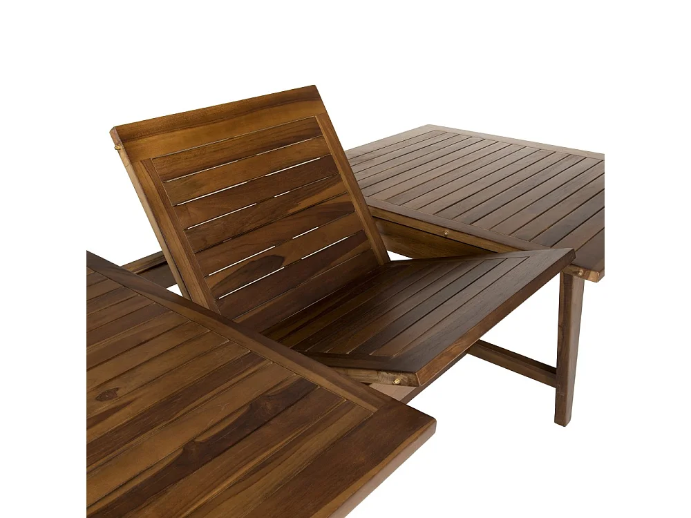 MAEVA - Table de jardin rect. scandi ext. 180/240cm bois teck huilé