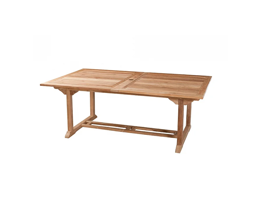 FUN - Table de jardin extensible bois teck 200/300 x 120 cm