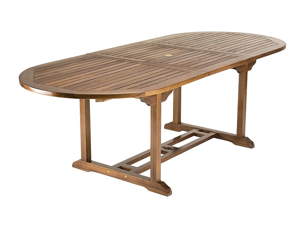 MAEVA - Table de jardin 8/10 pers. Table ext. 180/240cm bois teck huilé
