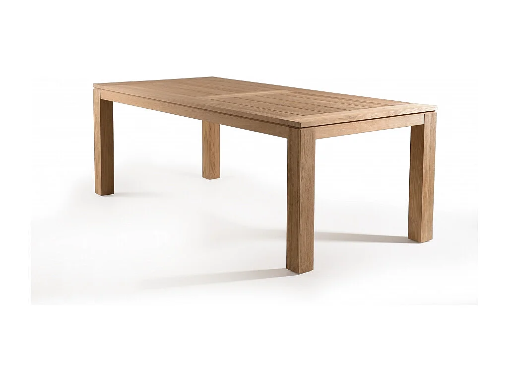 KIM - Table de jardin 6/8 personnes - DENVER 220 x 100 cm en bois Teck