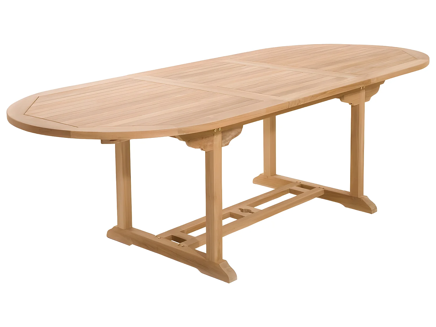 FUN - Table de jardin 8/10 personnes - ovale ext. 180/240 en bois Teck