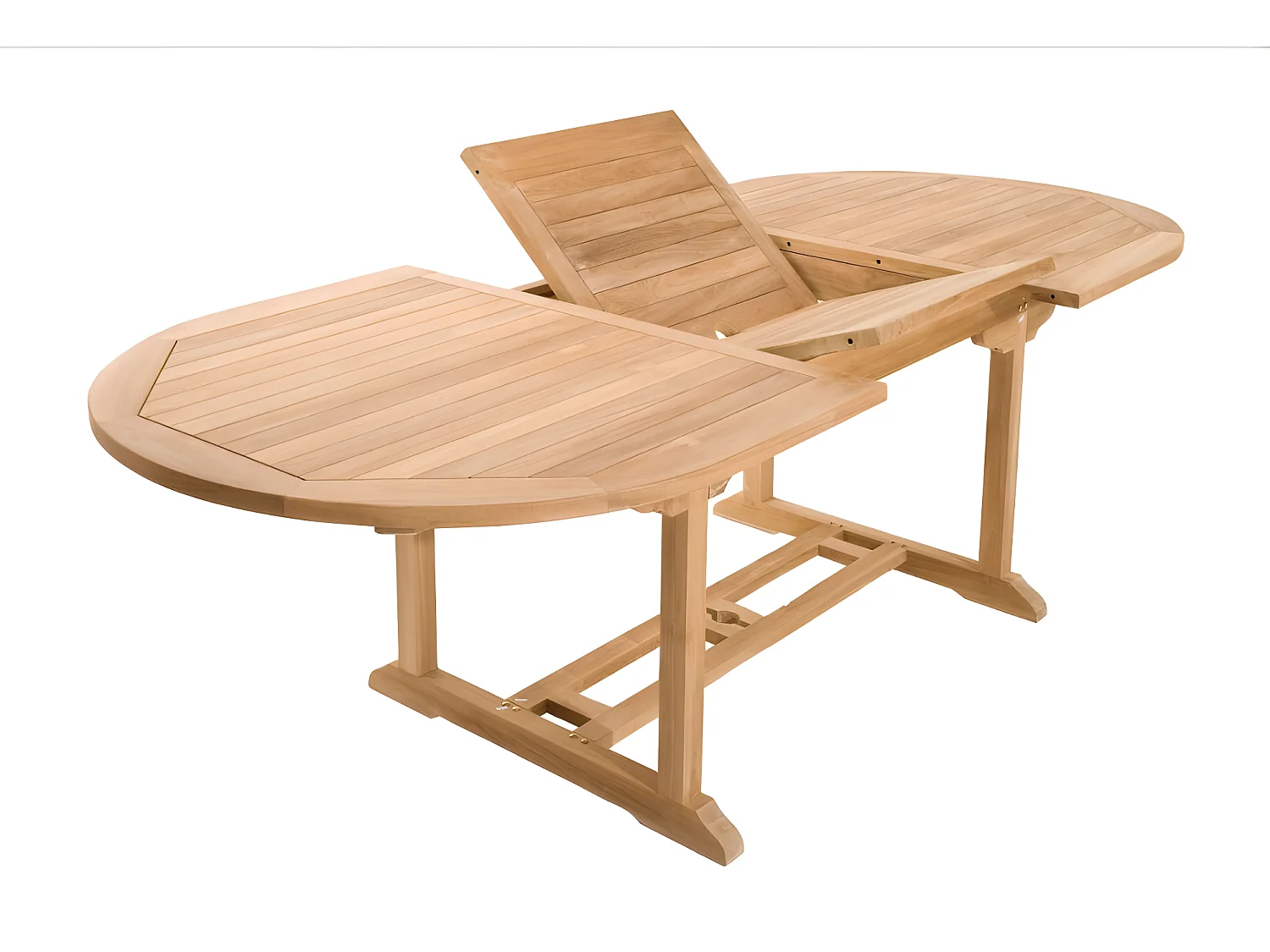 FUN - Table de jardin 8/10 personnes - ovale ext. 180/240 en bois Teck