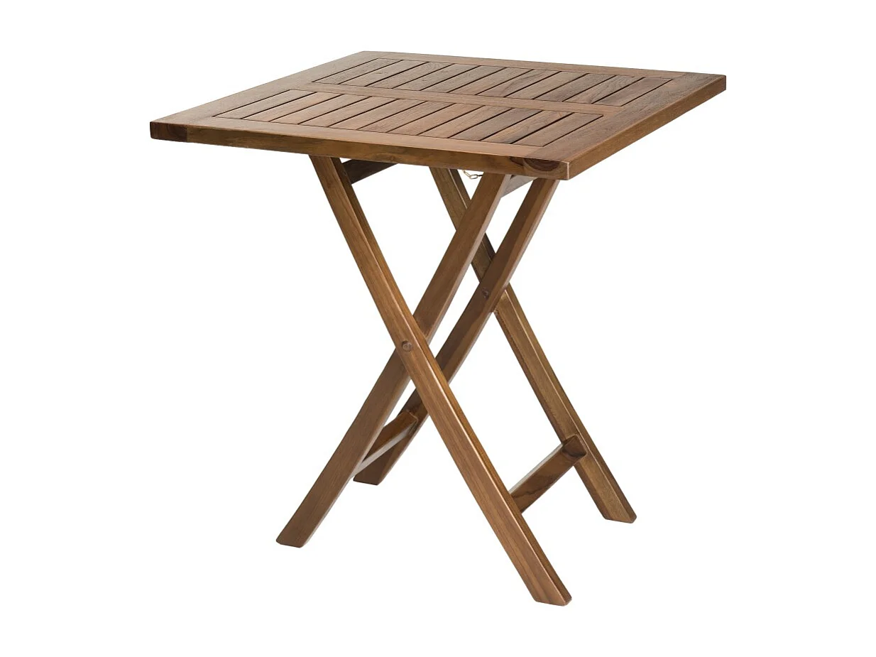 MAEVA - Table de jardin 2 pers. carrée pliante 70x70cm bois teck huilé
