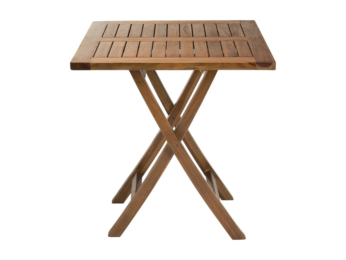 MAEVA - Table de jardin 2 pers. carrée pliante 70x70cm bois teck huilé