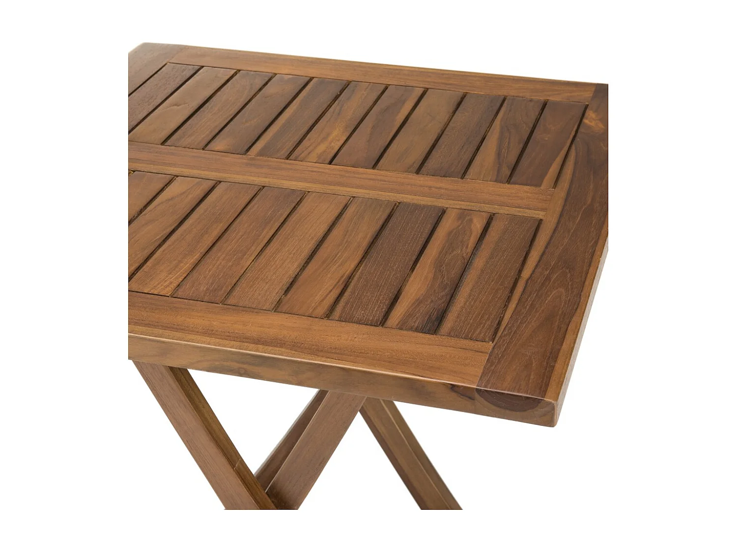 MAEVA - Table de jardin 2 pers. carrée pliante 70x70cm bois teck huilé