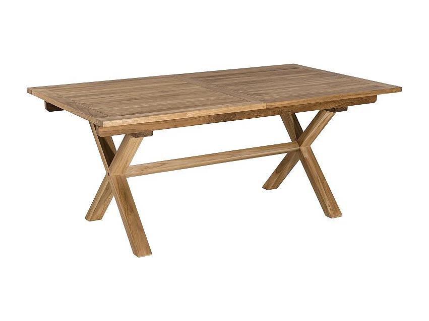 FUN - Table de jardin 10 pers.- rect. pieds croisés 180/240 bois Teck