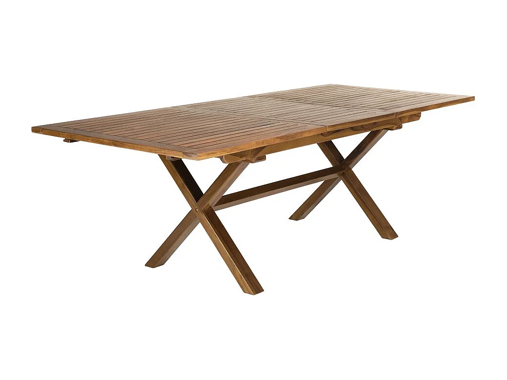 MAEVA - Table de jardin 8/10 pers. rect. ext. 180/240cm en bois teck huilé