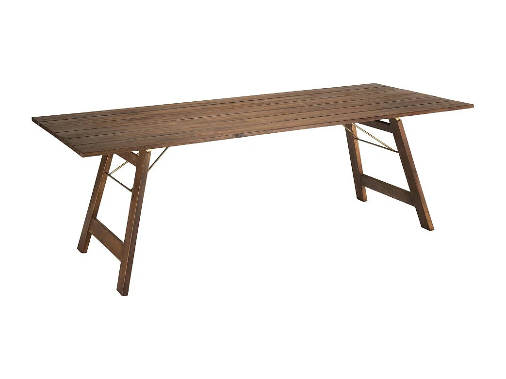 VICK - Table de jardin 6/8 pers. rect. 220x90 cm bois acacia huilé
