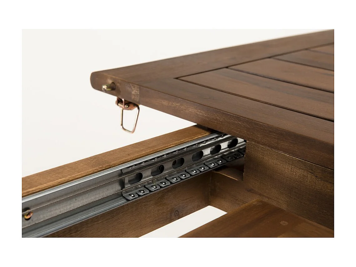 VICK - Table de jardin 8/10 personnes 180/240x100x75 cm en bois d'acacia