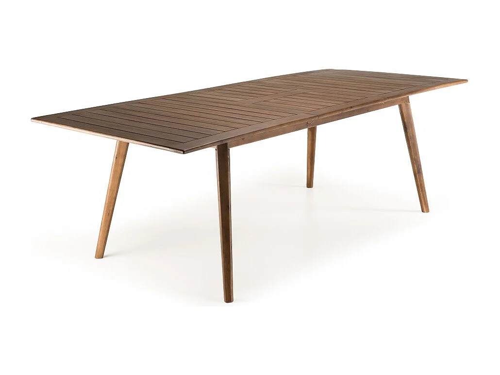 VICK - Table de jardin 8/10 personnes 180/240x100x75 cm en bois d'acacia