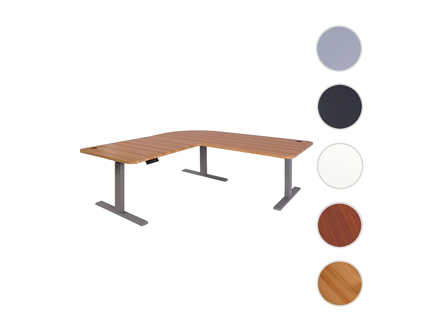 Eck-Schreibtisch MCW-D40, Eiche-Dekor, grau