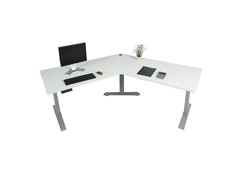 Schreibtisch MCW-D40, Weiß, grau