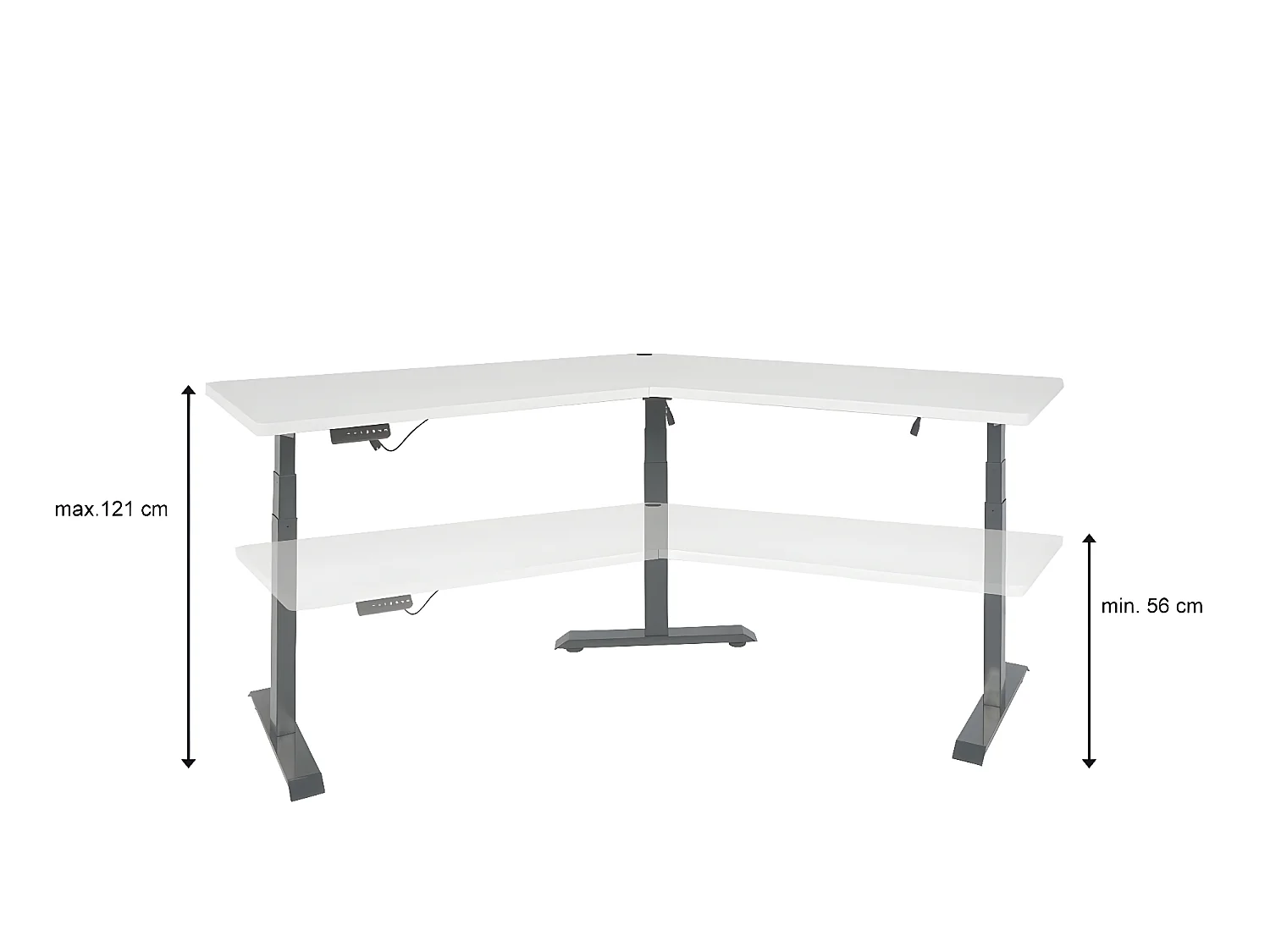 Schreibtisch MCW-D40, Weiß, grau