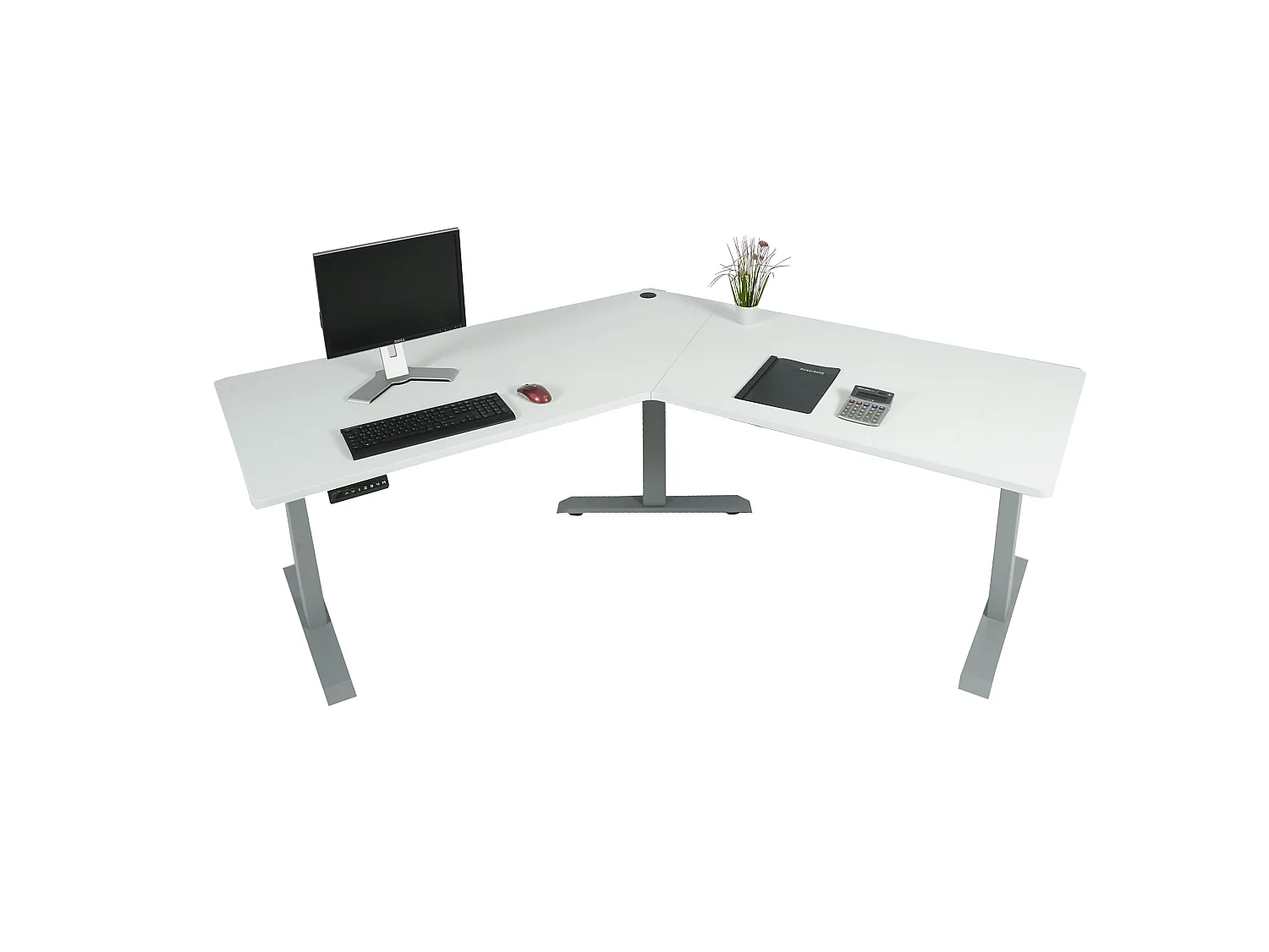 Schreibtisch MCW-D40, Weiß, grau