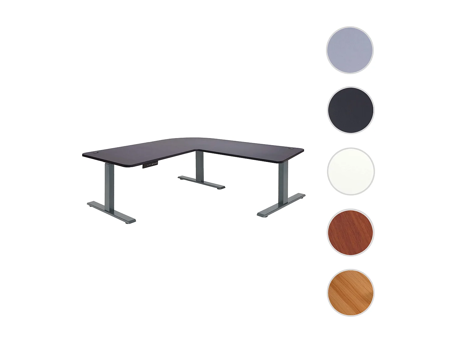 Eck-Schreibtisch MCW-D40, Schwarz, anthrazit-grau