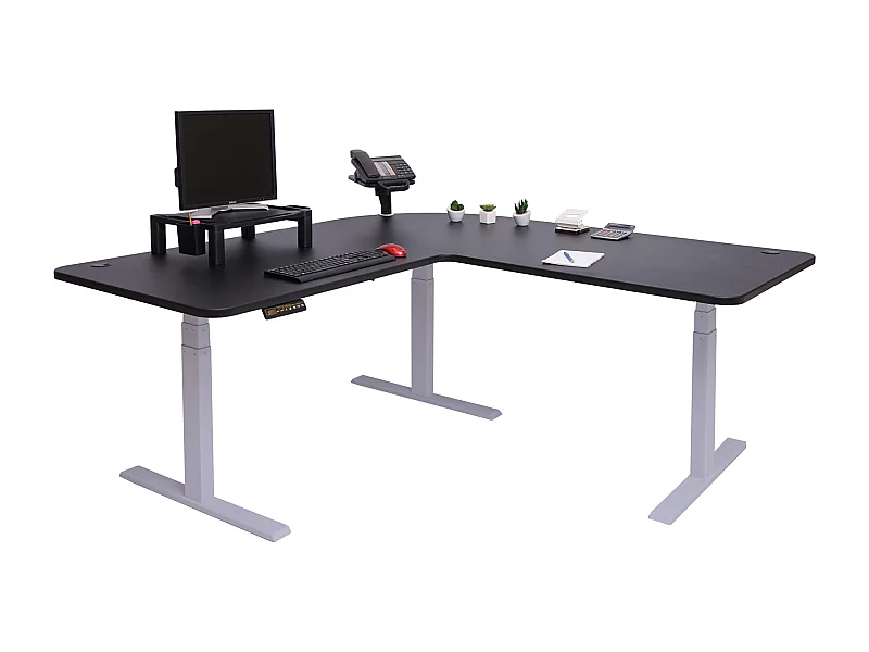 Eck-Schreibtisch MCW-D40, Schwarz, grau