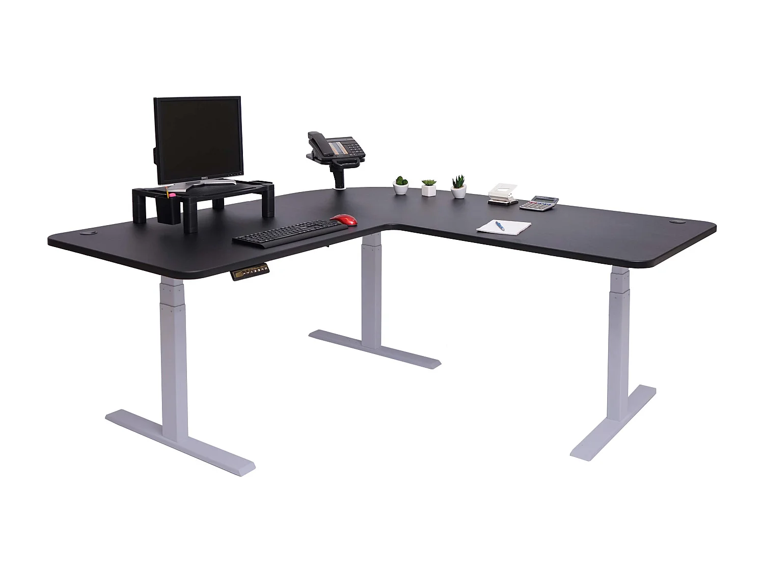 Eck-Schreibtisch MCW-D40, Schwarz, grau