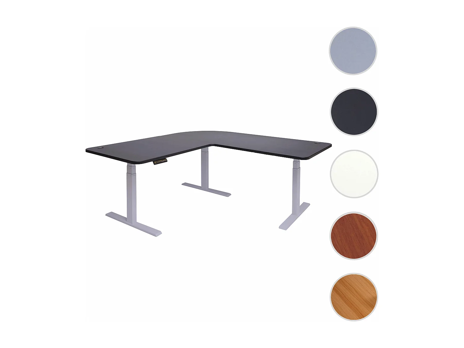 Eck-Schreibtisch MCW-D40, Schwarz, grau