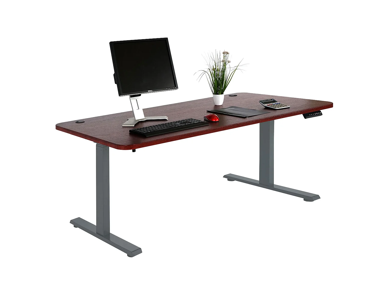 Schreibtisch MCW-D40, Kirsch-Dekor, anthrazit-grau