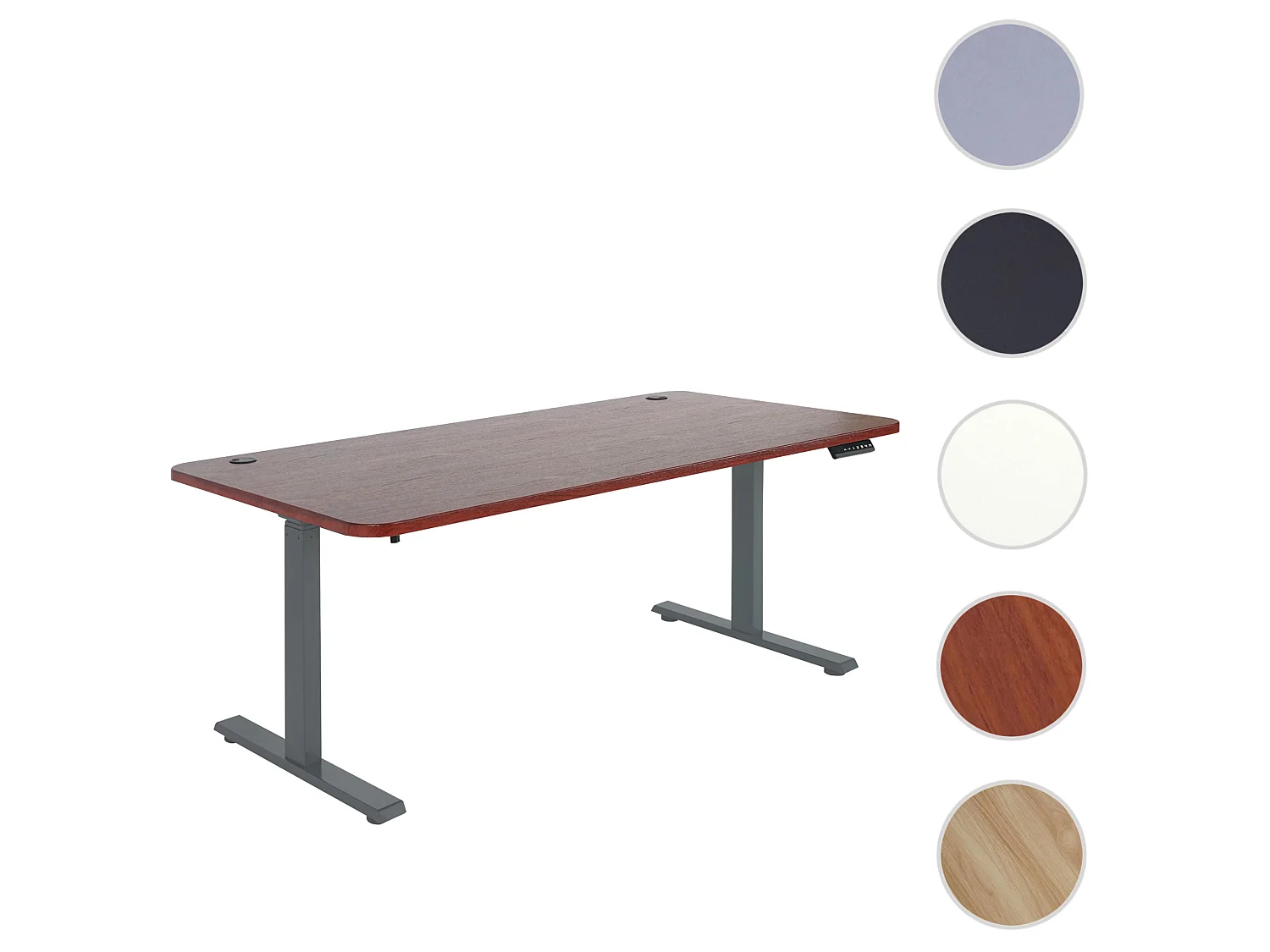 Schreibtisch MCW-D40, Kirsch-Dekor, anthrazit-grau