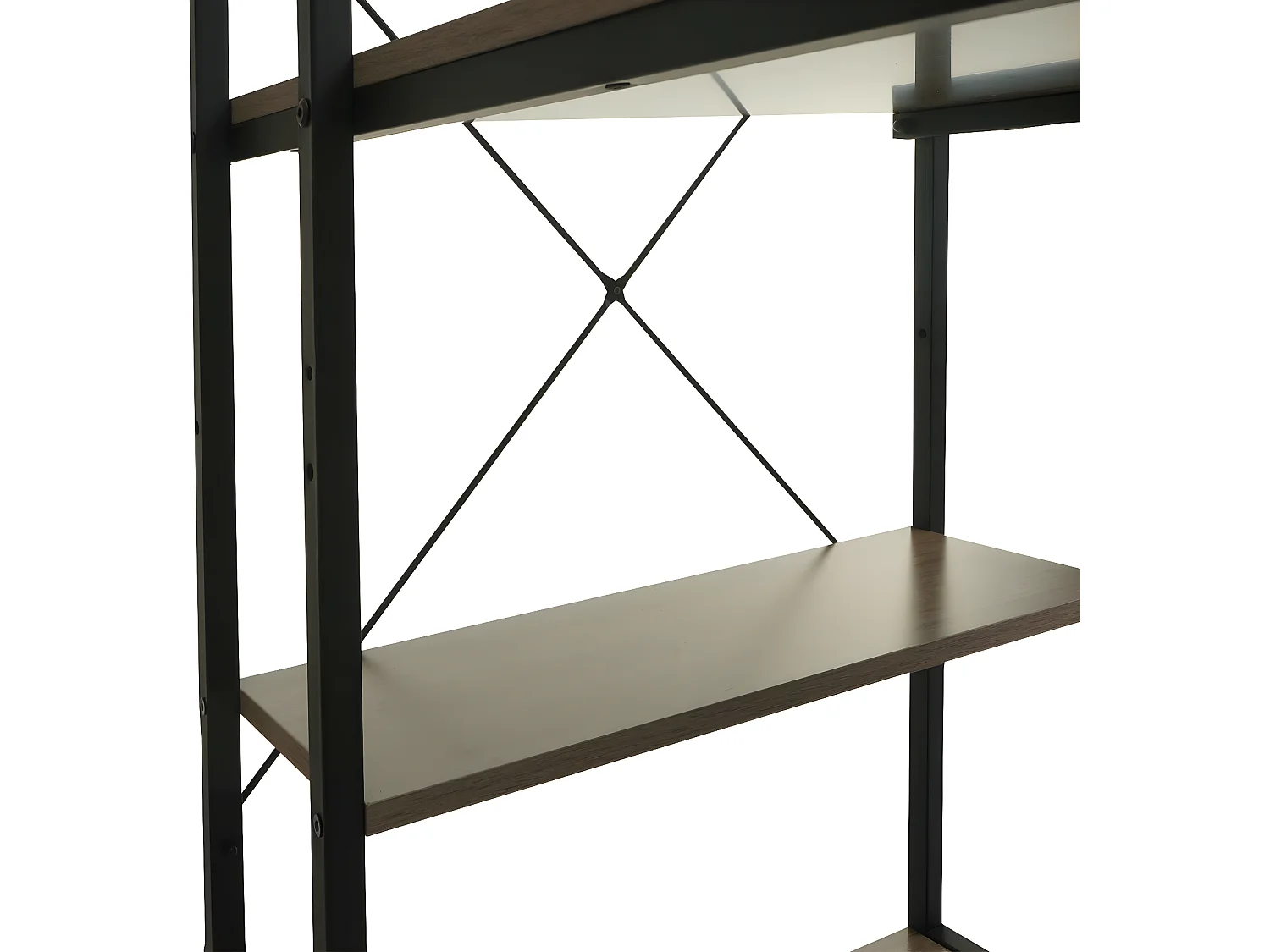 Biurko z półką MCW-K81,  szaro-brązowy