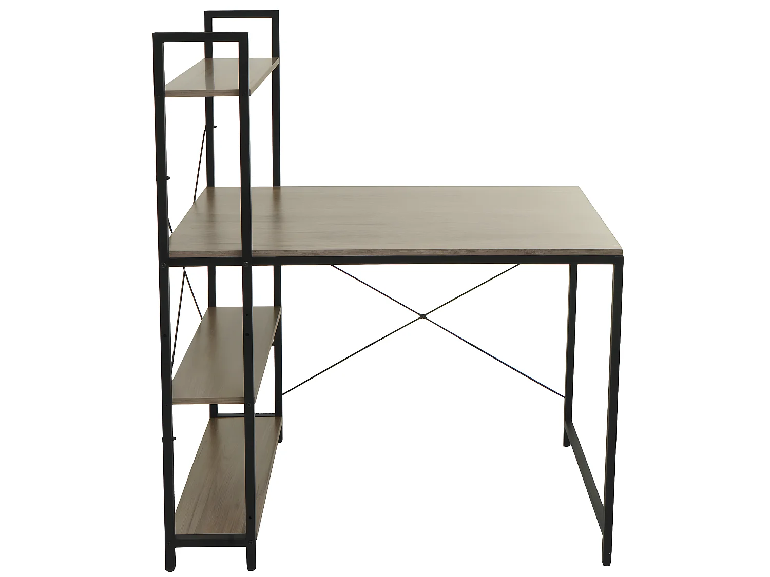 Biurko z półką MCW-K81,  szaro-brązowy