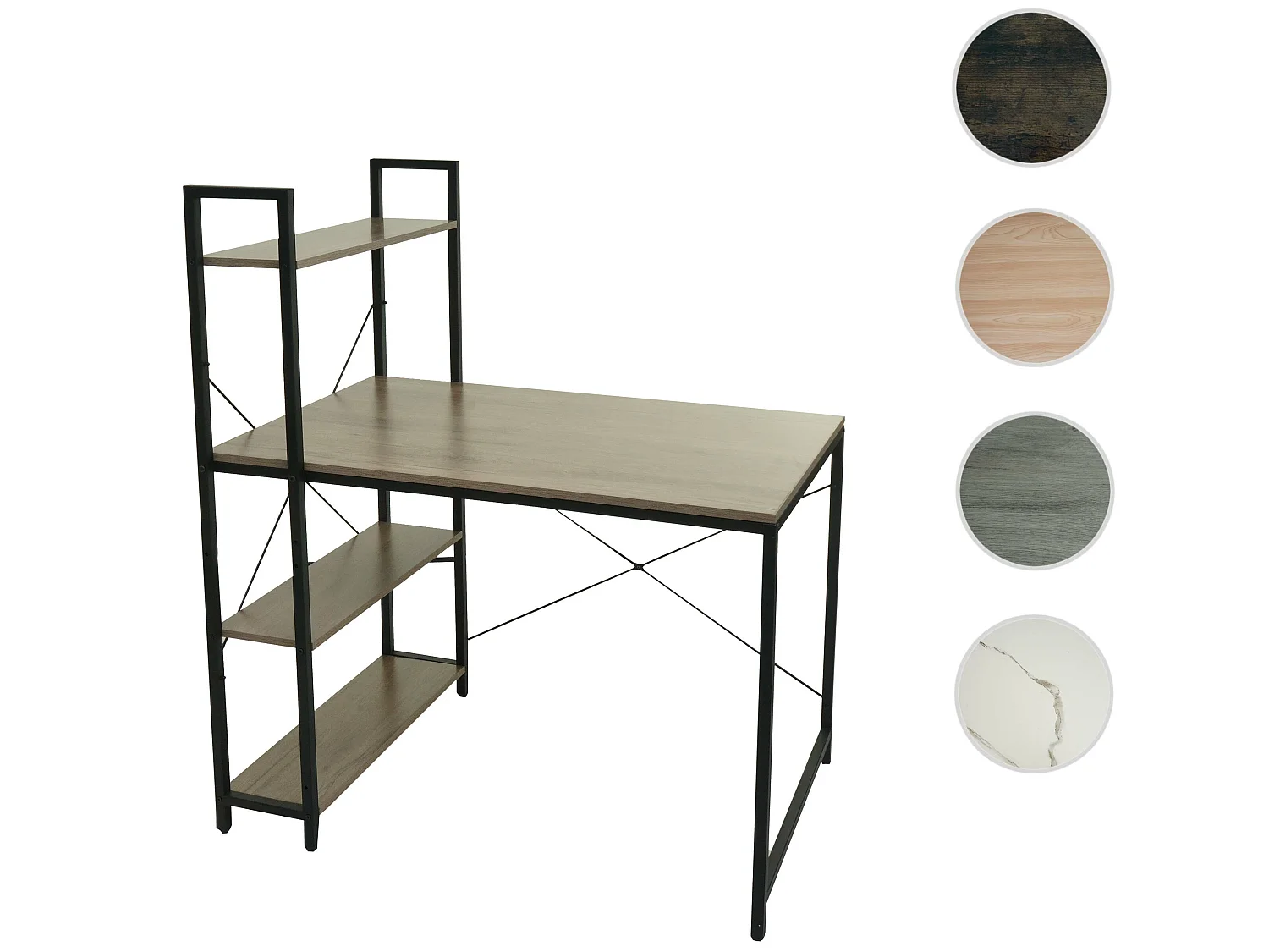 Biurko z półką MCW-K81,  szaro-brązowy