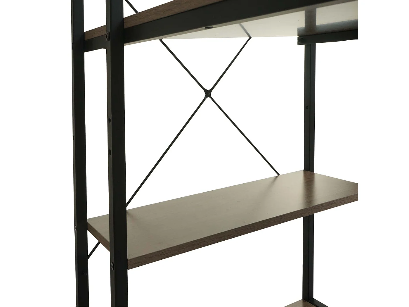 Schreibtisch mit Regal MCW-K81, Grau-braun